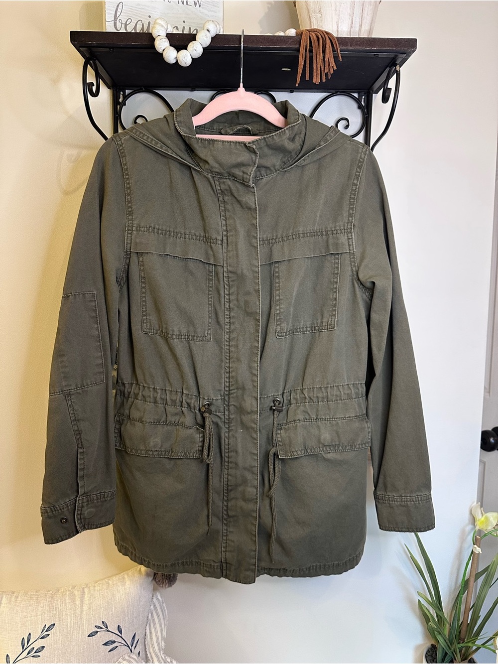 Universal Thread Olive Green Utility Hooded Jacket